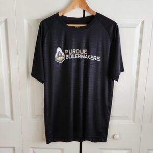 Knights Apparel Mens Black Purdue Boilermakers Jersey Knit Shirt Size LG‎ Logo